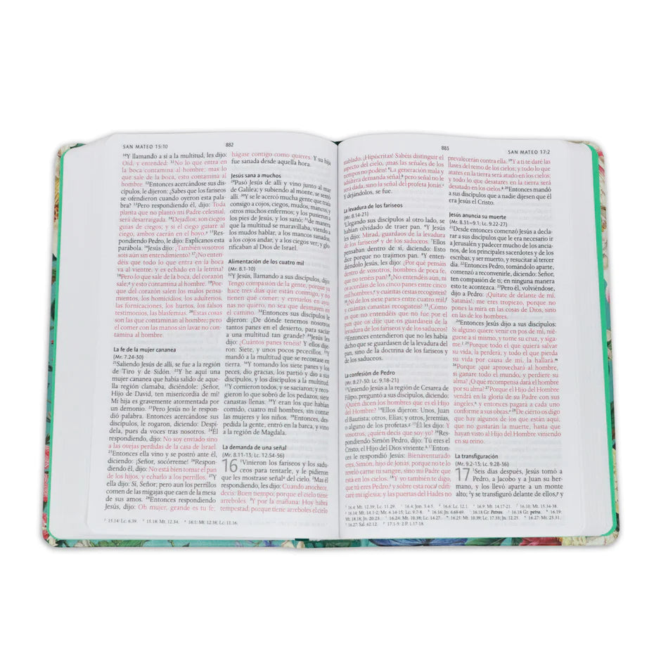Biblia Jardín de Flores Tapa Dura Letra Grande Tamaño Manual RVR 1960