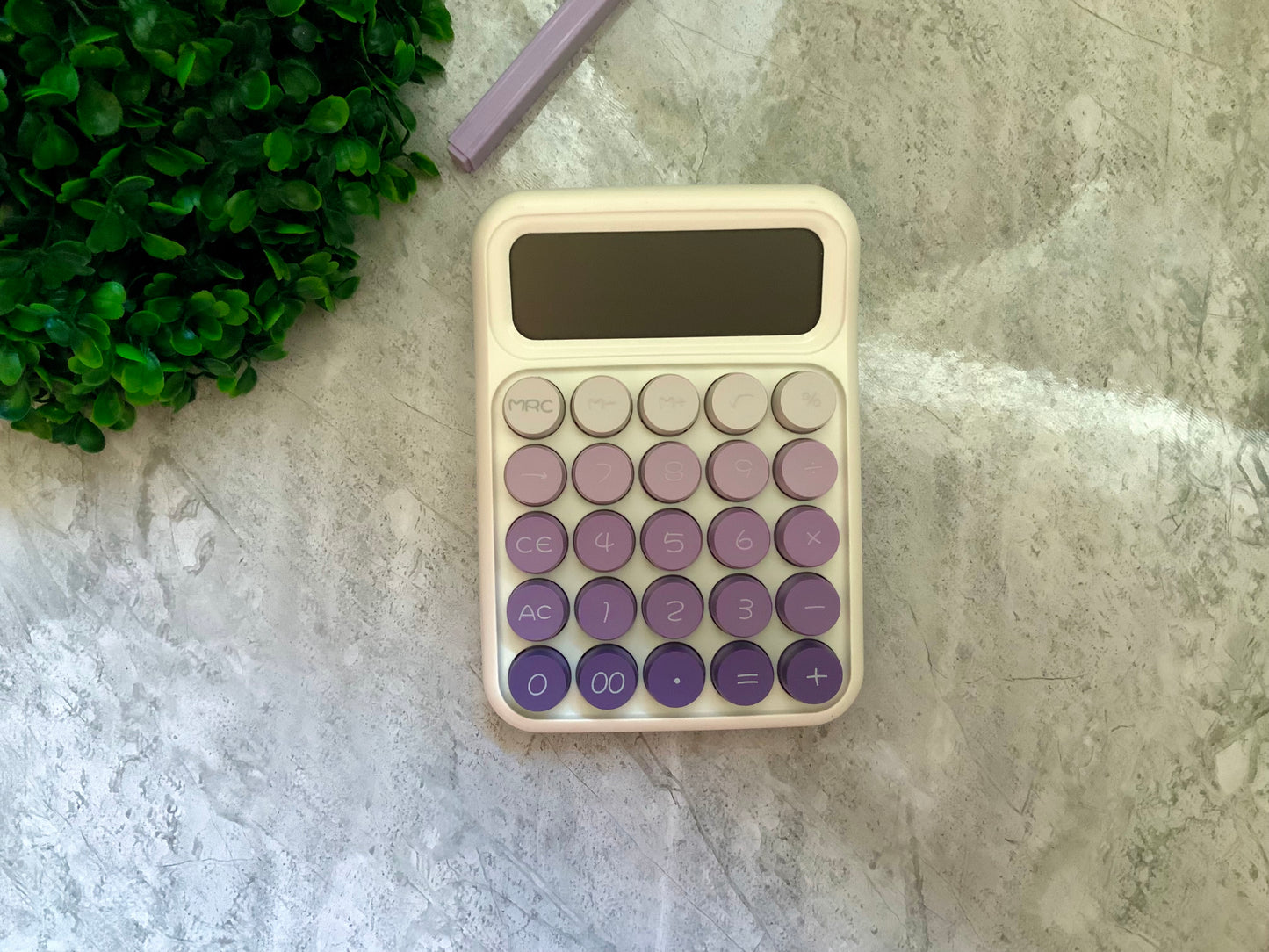 Calculadora escritorio 12 dígitos. Teclado Mecánico. Color Violeta