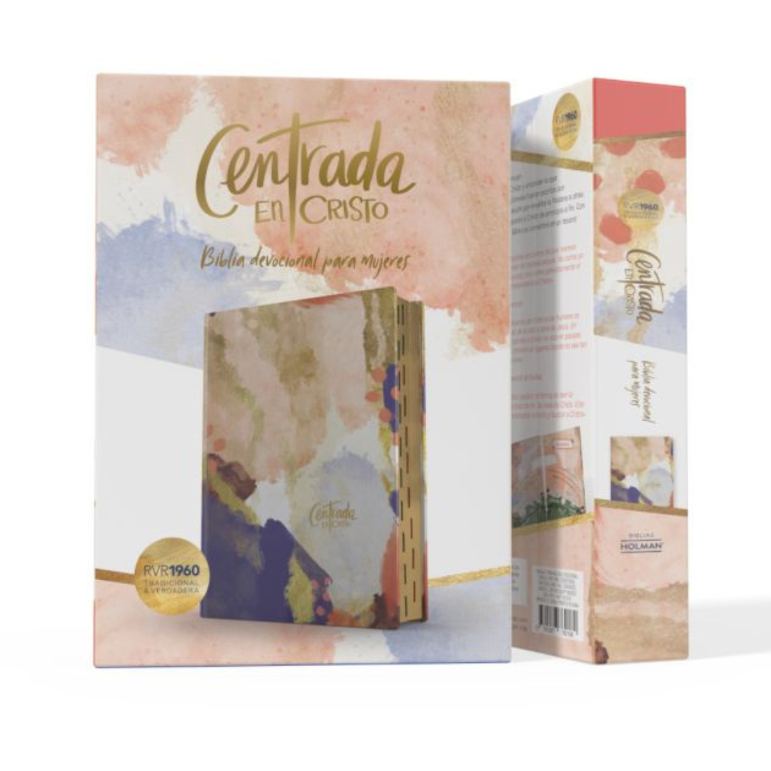 Biblia Centrada en Cristo Simil Piel Versión RVR 1960 Diseño Floral o Matizada