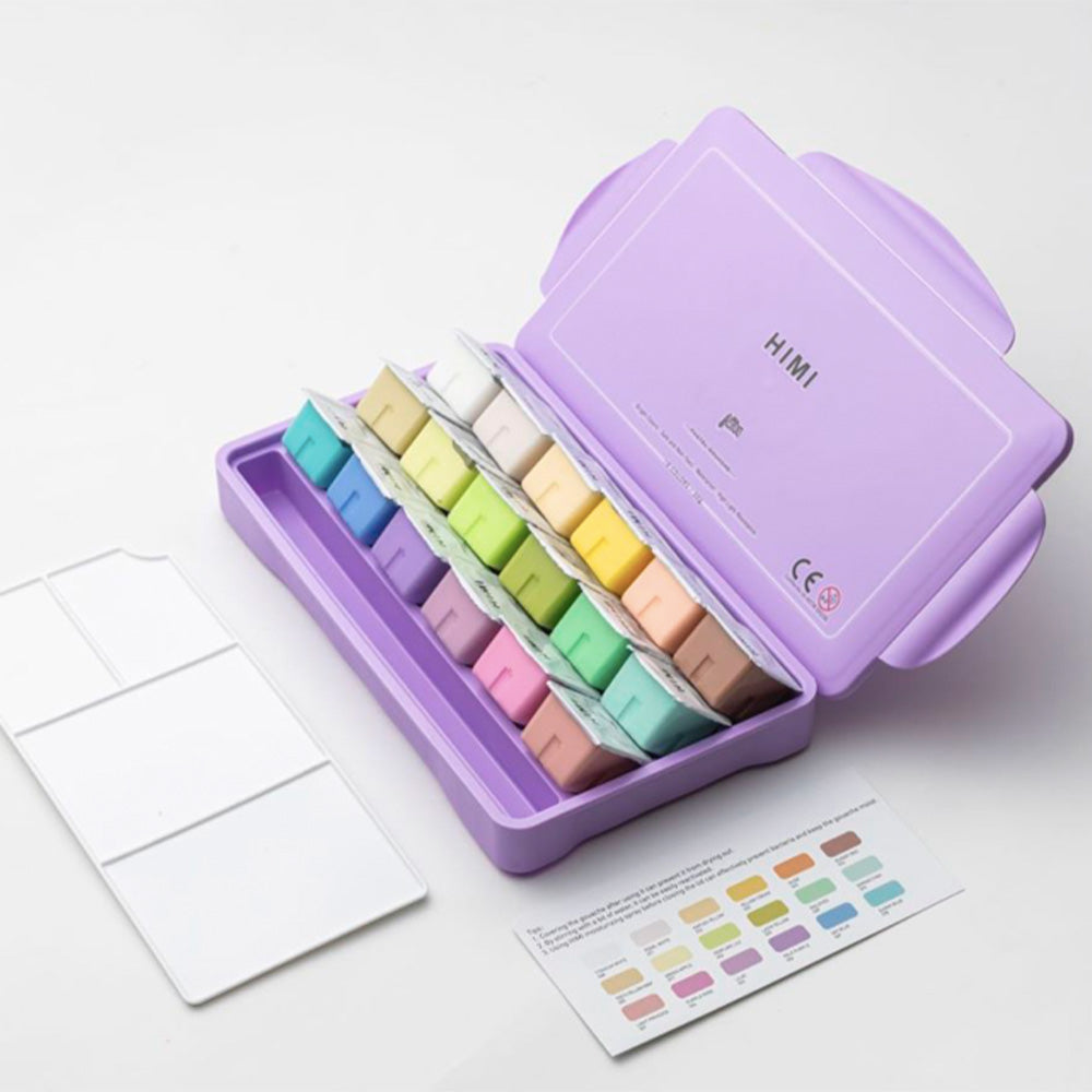 SET DE PINTURA GOUACHE 18 COLORES PASTELES 30GR "HIMI"