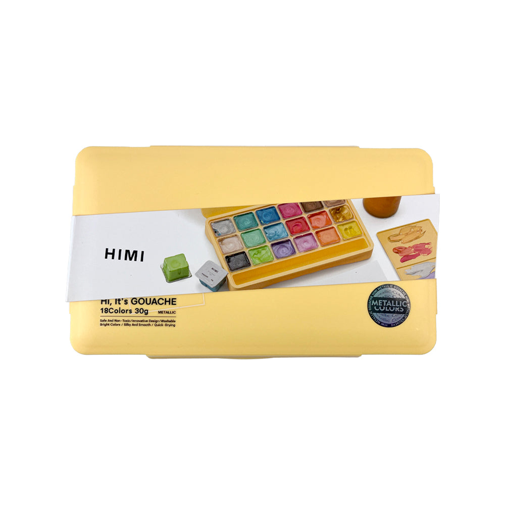 SET PINTURA GOUACHE METALIZADA 18 COLORES 30 ML (NO INCLUYE PINCEL) "HIMI"