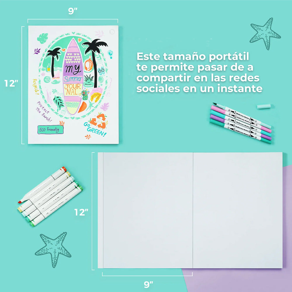 BLOCK PARA MARCADORES DE ALCOHOL (22.9 X30.5CM, 60 HOJAS 150G) "OHUHU"