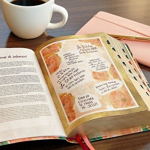 Biblia Centrada en Cristo Simil Piel Versión RVR 1960 Diseño Floral o Matizada