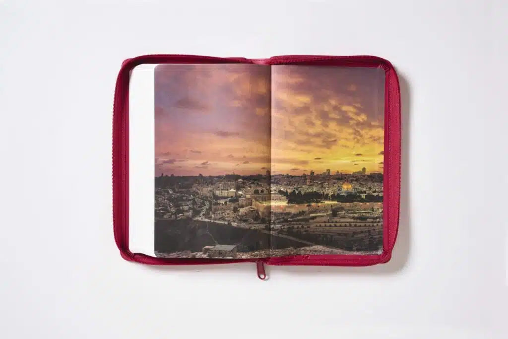Biblia Tierra Santa Fucsia Símil Piel con Cierre Ultrafina Letra Grande RV1960