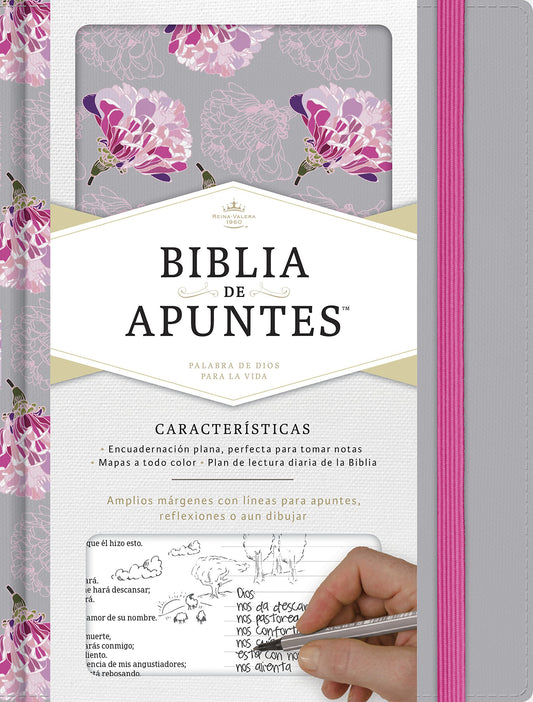 Biblia de Apuntes Gris con Floreado Biblia RVR 1960