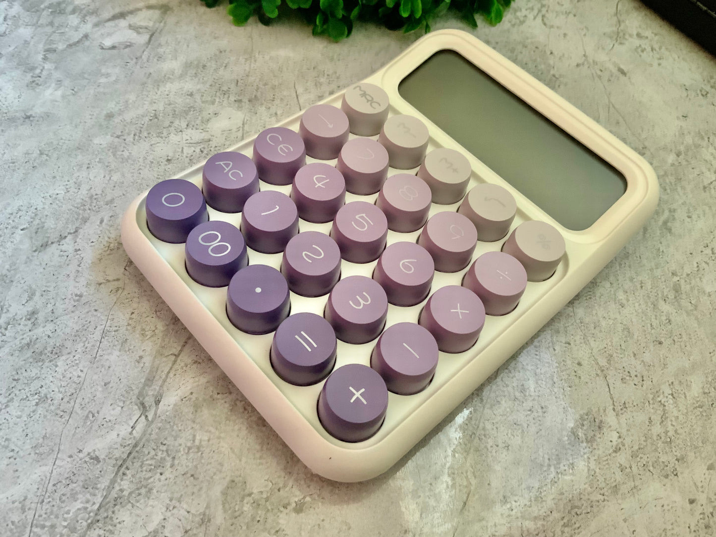 Calculadora escritorio 12 dígitos. Teclado Mecánico. Color Violeta