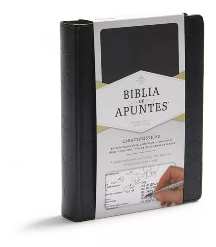 Biblia de Apuntes Negro Símil Piel y Tela Versión RV1960