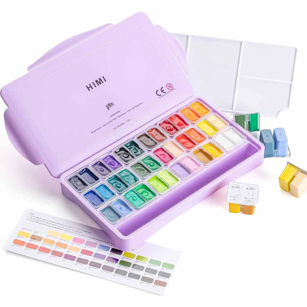 SET GOUACHE 36 COLORES / 12GR Nueva Versión "HIMI"