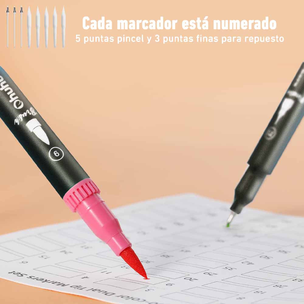 100 MARCADORES A BASE DE AGUA PINCEL&FINELINER "OHUHU MAUI"