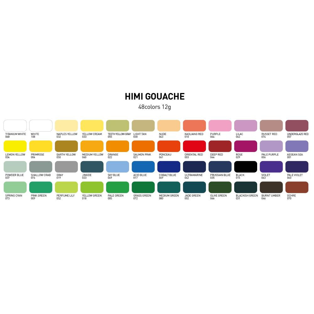 SET GOUACHE 48 COLORES / 12GR NUEVA VERSIÓN "HIMI"