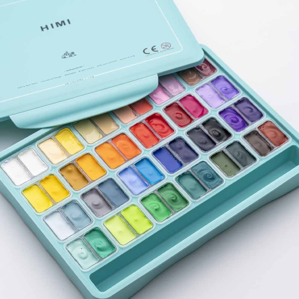 SET GOUACHE 48 COLORES / 12GR NUEVA VERSIÓN "HIMI"