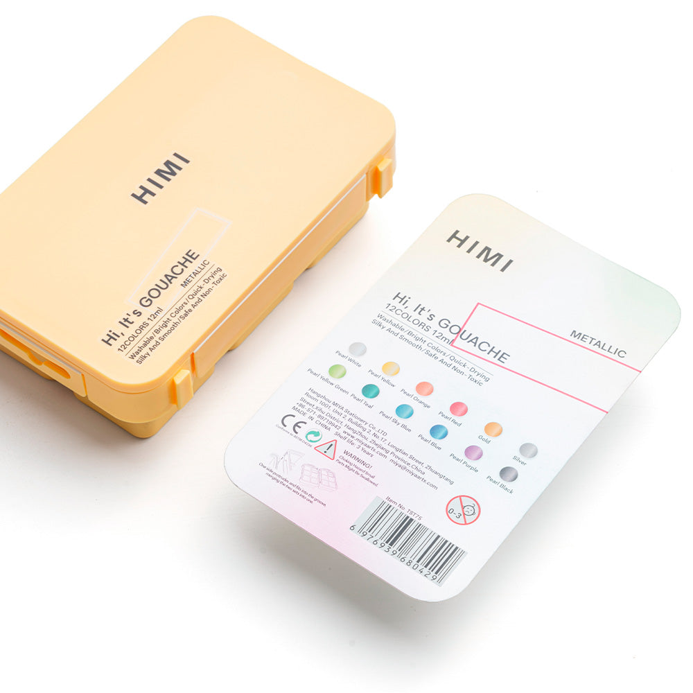 SET DE GOUACHE METALIZADA 12 COLORES 12ML "HIMI"