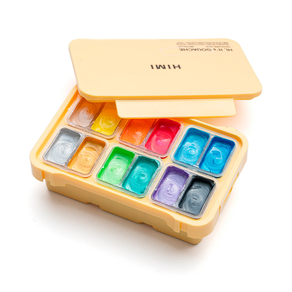 SET DE GOUACHE METALIZADA 12 COLORES 12ML "HIMI"