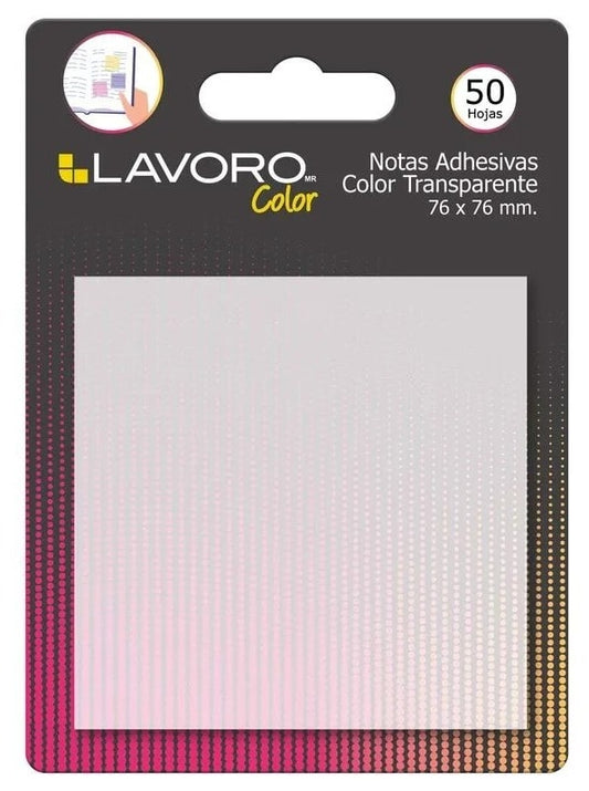 Nota Adhesiva 76 X 76 Mm Plastico Transparente 50 Hojas