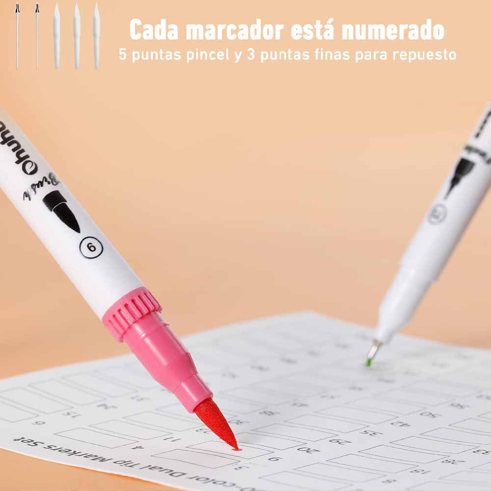 60 MARCADORES A BASE DE AGUA PINCEL&FINELINER "OHUHU MAUI"