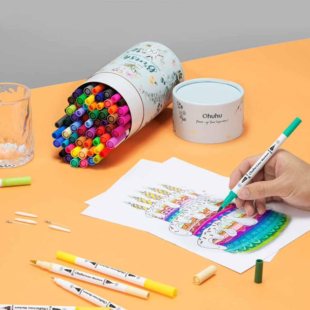 60 MARCADORES A BASE DE AGUA PINCEL&FINELINER "OHUHU MAUI"