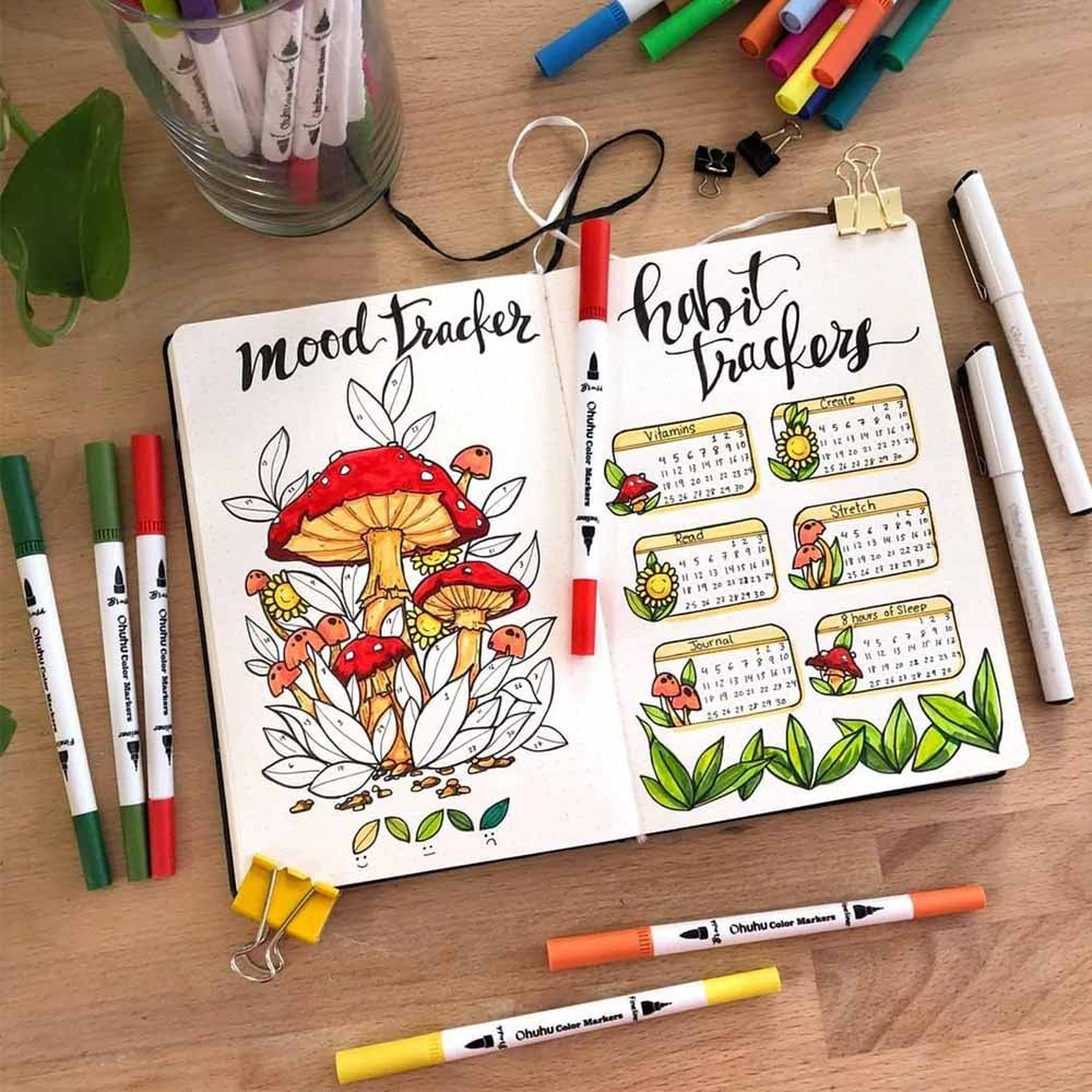 60 MARCADORES A BASE DE AGUA PINCEL&FINELINER "OHUHU MAUI"