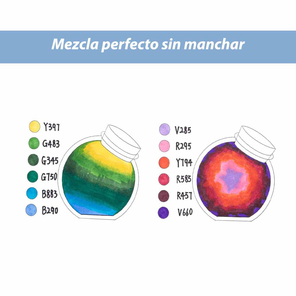 24 MARCADORES COLORES DE ALCOHOL + 1 BLENDER. FINA&BISELADA DELGADO "OHUHU"