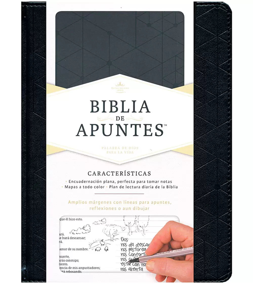 Biblia de Apuntes Negro Símil Piel y Tela Versión RV1960