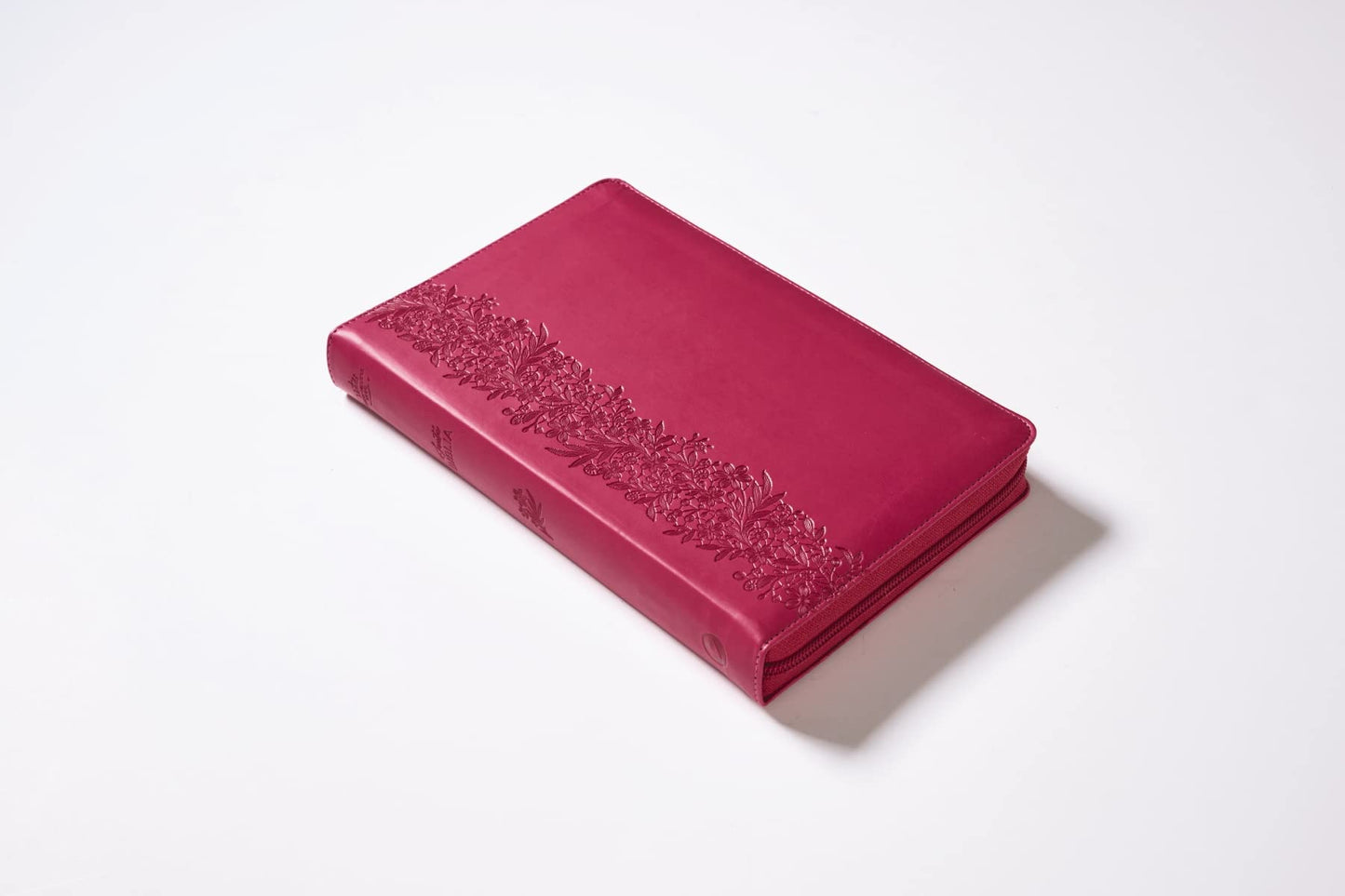 Biblia Tierra Santa Fucsia Símil Piel con Cierre Ultrafina Letra Grande RV1960